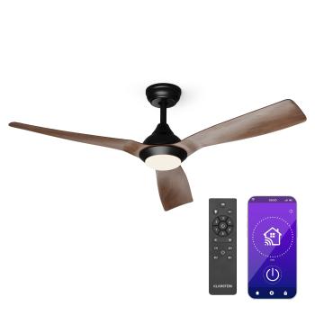 Klarstein Fiji Flow 2 în 1 Smart, ventilator de tavan, Ø 132 cm, lumină LED reglabilă, telecomandă, control prin aplicație, funcționare în două direcții