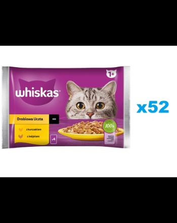 WHISKAS Adult pui si curcan in sos 52x85 g hrana pisici adulte