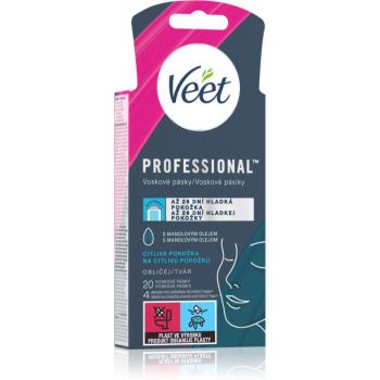 Veet Professional Benzi de ceara depilatoare pentru fata pentru piele sensibilă 20 buc