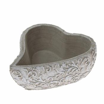 Ghiveci de flori din beton inima Orient, 16 x 6 x18 cm