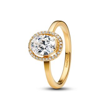 Pandora Inel elegant placat cu aur cu pietre de zircon Shine 163554C01 52 mm