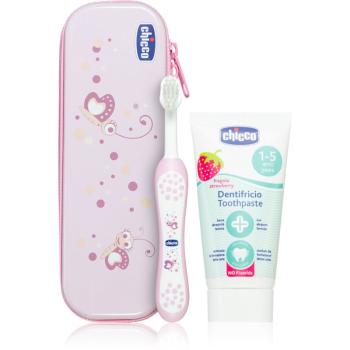 Chicco Always Smiling 12m+ set pentru îngrijirea dentară pentru copii Pink No Fluoride 1 buc