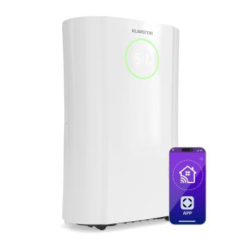 Klarstein DryFy ProConnect 24L Dezumidificator, 24 l/zi, 36 m², WiFi, Aplicație, Indicator LED, Cronometru 24 de ore