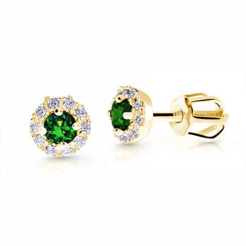 Cutie Jewellery Cercei fermecători de aur cu zirconi verzi Z9002-3100-30-90-X-1