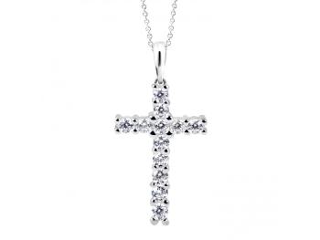 Cutie Diamonds Přívěsek z bílého zlata s diamanty Křížek DZ60100-40-00-X-2