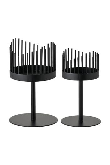 House Nordic gyertyatartó készlet 9 x16 / 11 x 18 cm 2 db fekete