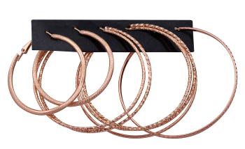 Troli Set de lux de cercei rotunzi RoseGold (3 perechi)