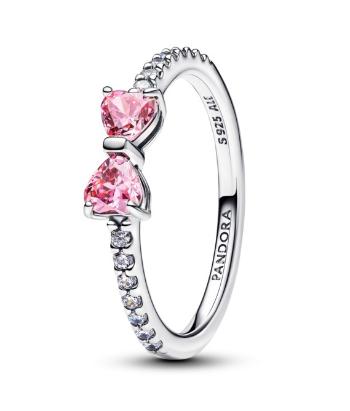 Pandora Inel strălucitor din argint Fundiță roz Timeless 193510C01 52 mm