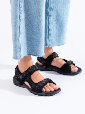 Sandale trendy pentru femei negre fără toc