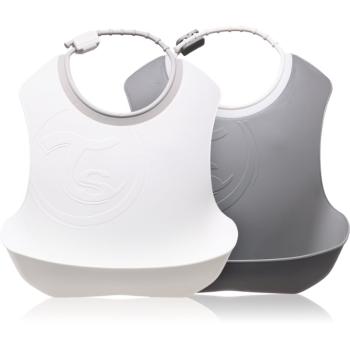 Twistshake Bib bavețică 4+m Pastel Grey White 2 buc