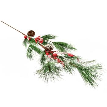 Ramură artificială de pin cu ornament, 75 cm