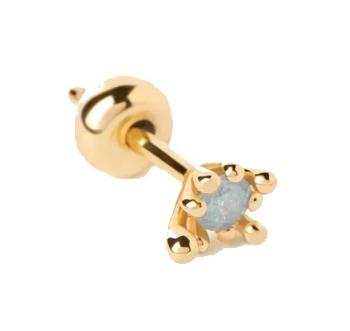 PDPAOLA Cercel single placat cu aur Grey Fleur Colors PG01-322-U