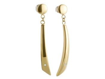 Boccia Titanium Cercei din titan placați cu aur cu diamante 05049-03