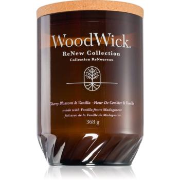 Woodwick Cherry Blossom & Vanilla lumânare parfumată cu fitil din lemn 368 g