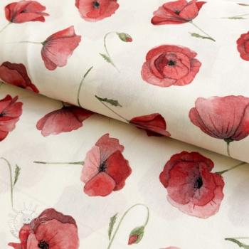 Bavlnená látka Watercolour Poppy