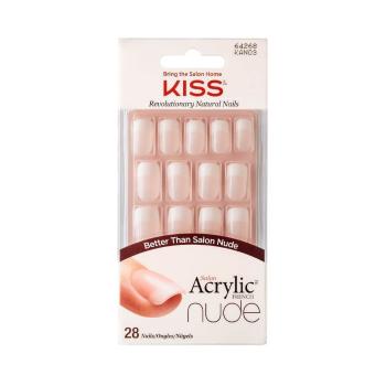 KISS Unghii acrilice - manichiură franceză cu aspect natural Salon Acrylic French Nude 64268 28 buc