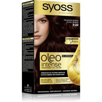 Syoss Oleo Intense Culoare permanenta pentru par cu ulei culoare 3-22 Midnight Bordeaux 2x50 ml