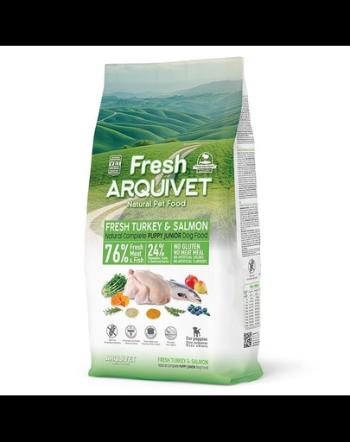 Hrana semi-moist catei ARQUIVET Fresh Puppy Junior 10 kg curcan si somon