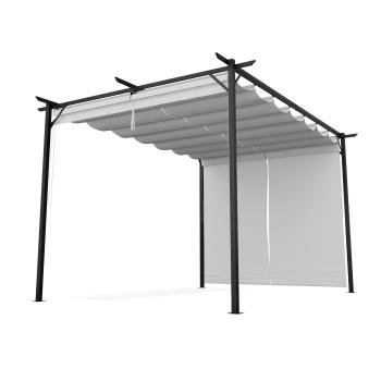 Blumfeldt Pantheon Robust, pergola, 3 x 4 m, oldalsó redőnyökkel, időjárásálló porszórt acél
