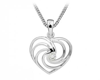 Silver Cat Romanticcolier inimă cu zircon SC408