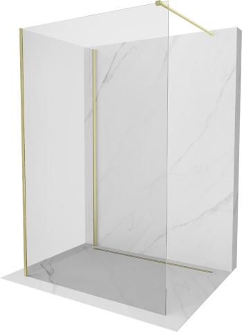 MEXEN/S Kioto Sprchová zástěna WALK-IN 120 x 70, transparent, zlatá kartáčovaná 800-120-212-55-00-070