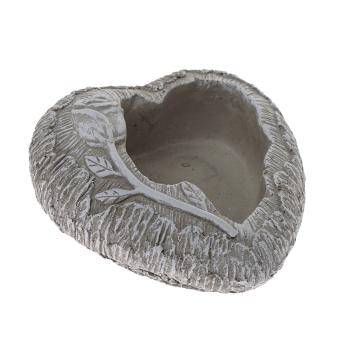 Capac pentru ghiveci din beton Inimă cu ramurăgri, 16 x 6,5 cm