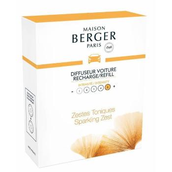 Maison Berger Paris Reîncărcare de schimb pentru difuzor auto Tonic proaspăt Sparkling Zest(Car Diffuser Recharge/Refill) 2 buc