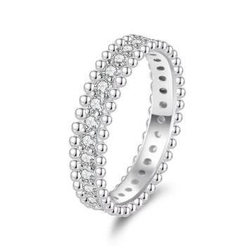 Agato Inel din argint cu zirconii transparente AGT-R17W 52 mm