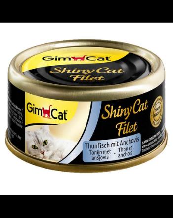 GIMCAT Shiny Cat Filet Tuna&amp;Anchovy 70g Hrana pisica, cu ton si ansoa in sos