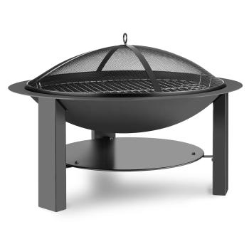 Blumfeldt Mithras Fire bowl, grill de foc foc ø75 cm, grilaj protecție Ø60 cm, grătar, oțel turnat, fier