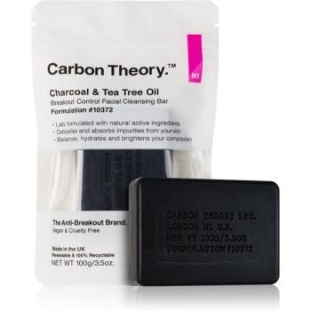 Carbon Theory Charcoal & Tea Tree Oil săpun solid pentru curățare pentru netezirea pielii 100 g