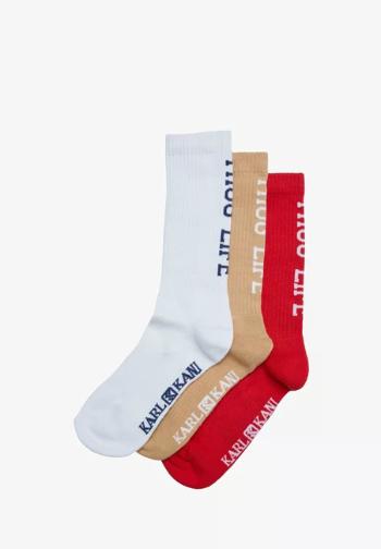 Karl Kani Thug Life 3 Pack Socks white/red/sand - 43 – 46