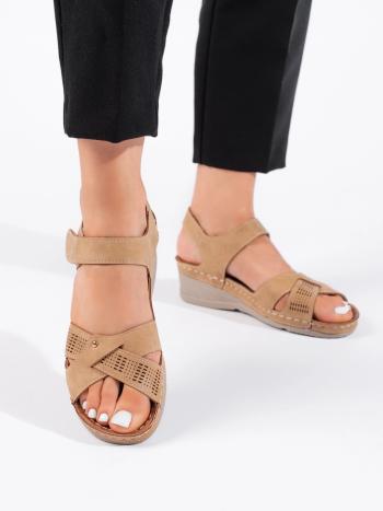 Sandale confortabile cu platformă maro pentru femei