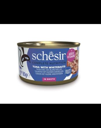 SCHESIR hrana umeda pentru pisici cu ton, sprot si orez 85 g