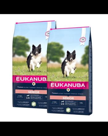 EUKANUBA Senior Small&amp;Medium Lamb &amp; Rice hrana uscata caini seniori 24 kg (2 x 12 kg)