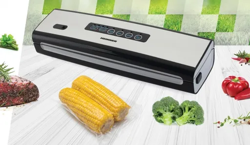 Aparat pentru vidat alimente Food Power, Heinner, 130W, negru/crem