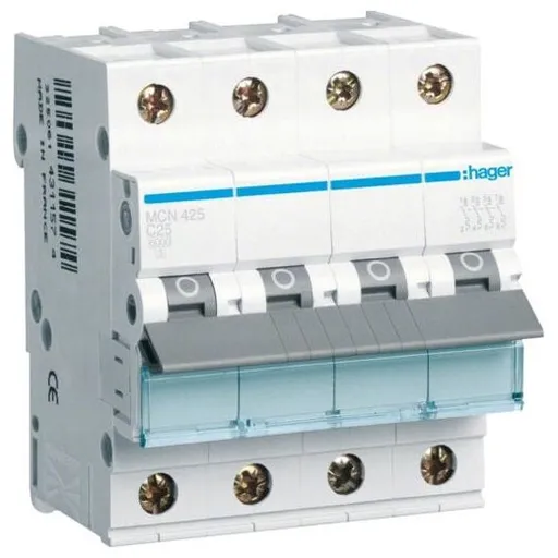 Siguranta automata 4P, 25A, 6kA, curba C Hager MCN425