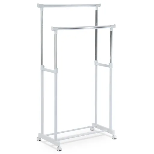 Suport de haine cromat / alb, 85 x 170 cm, alb