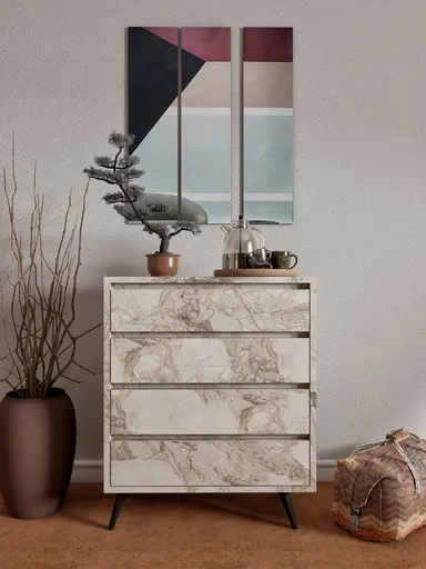 Dulap, Hanah Home, Suvera, 70x86x40 cm, Marmura Ephesus