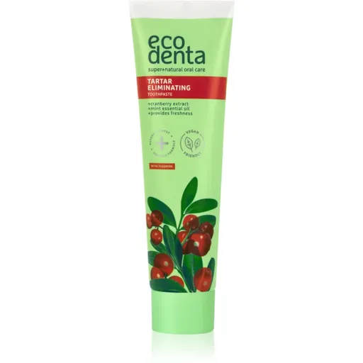 Ecodenta Green Tartar Eliminating pastă de dinți împotriva tartrului cu efect răcoritor cu flor aroma Cranberry 100 ml