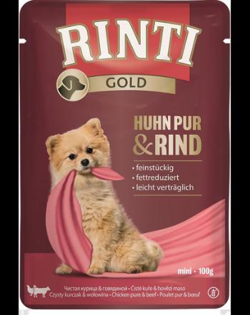 RINTI Chicken Pure&amp;Beef Mini plic pentru caine talie mica 100 g pui si vita