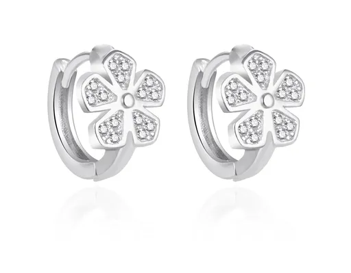 Agato Cercei mici din argint cu floricică AGT-ED008KW