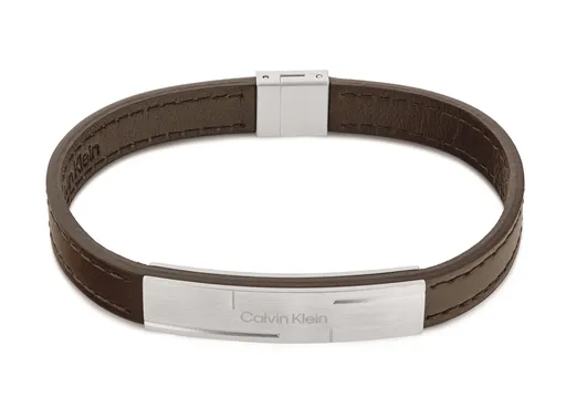 Calvin Klein Brățară atemporală din piele pentru bărbați 35000057