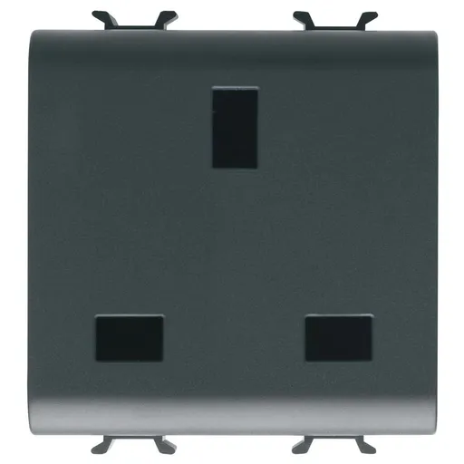 Priza 2M standard britanic Gewiss Chorus GW12296, negru satin