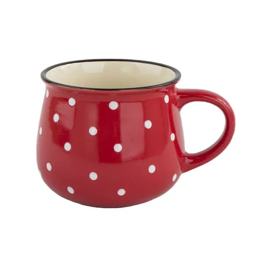 Cană ceramică Dots 770 ml, roșu, roșu, 770 ml