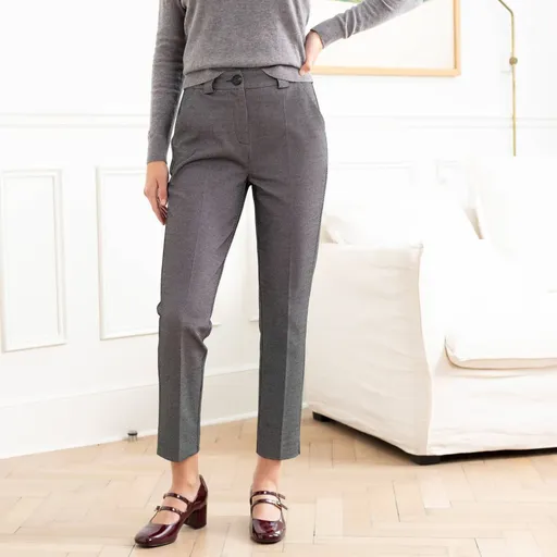 Pantaloni țigară tricotați Milano, cu model