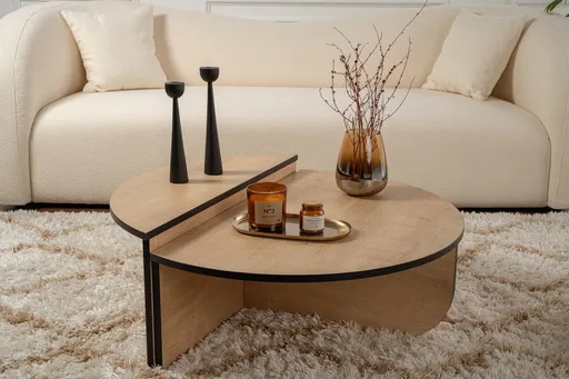 Masuta de cafea, Hanah Home, Orion, Stejar Miere / Negru