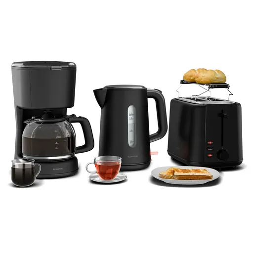 Klarstein Set de mic dejun Velaire | prăjitor de pâine, fierbător electric și aparat de cafea | 800 W | 10 cești | 1,7 l