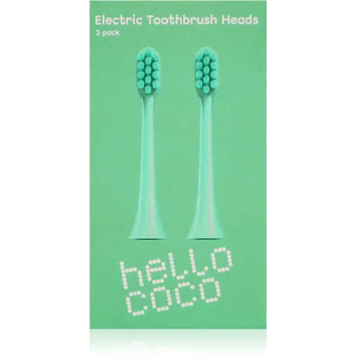 Hello Coco Electric Toothbrush Heads Green capete de schimb pentru periuta de dinti 2 buc