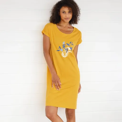 Set de 2 cămăși de noapte scurte cu imprimeu de lămâie